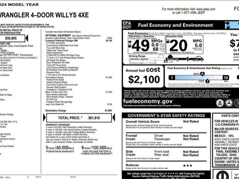 Used 2024 Jeep Wrangler Unlimited AWD/4WD image 9