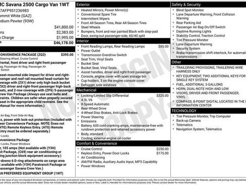 New 2025 GMC Savana 2500 w/ Driver Convenience Package RWD image 3