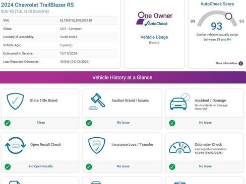 Used 2024 Chevrolet TrailBlazer RS w/ Convenience Package image 3