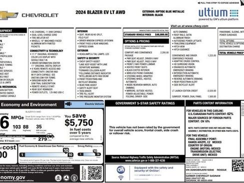 Used 2024 Chevrolet Blazer EV LT AWD/4WD image 2
