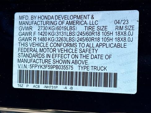 Certified 2023 Honda Ridgeline RTL image 37