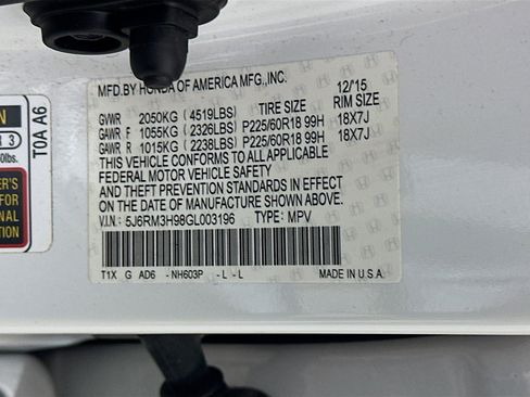 Used 2016 Honda CR-V Touring image 12