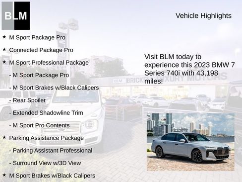 Used 2023 BMW 740i w/ Parking Assistance Package RWD image 5