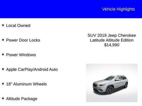 Used 2019 Jeep Cherokee Latitude Plus FWD image 2