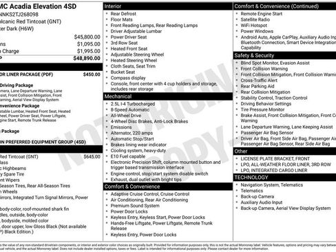 Used 2026 GMC Acadia Elevation w/ LPO, Floor Liner Package AWD/4WD image 2