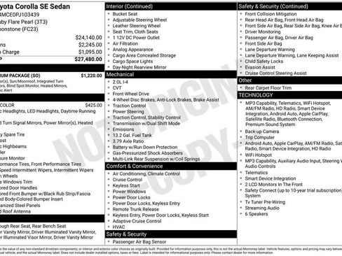 Used 2023 Toyota Corolla SE w/ SE Premium Package FWD image 39