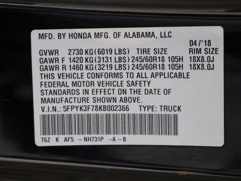 Used 2019 Honda Ridgeline RTL-E image 61