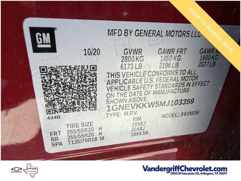 Used 2021 Chevrolet Traverse Premier w/ LPO, Floor Liner Package AWD/4WD image 27