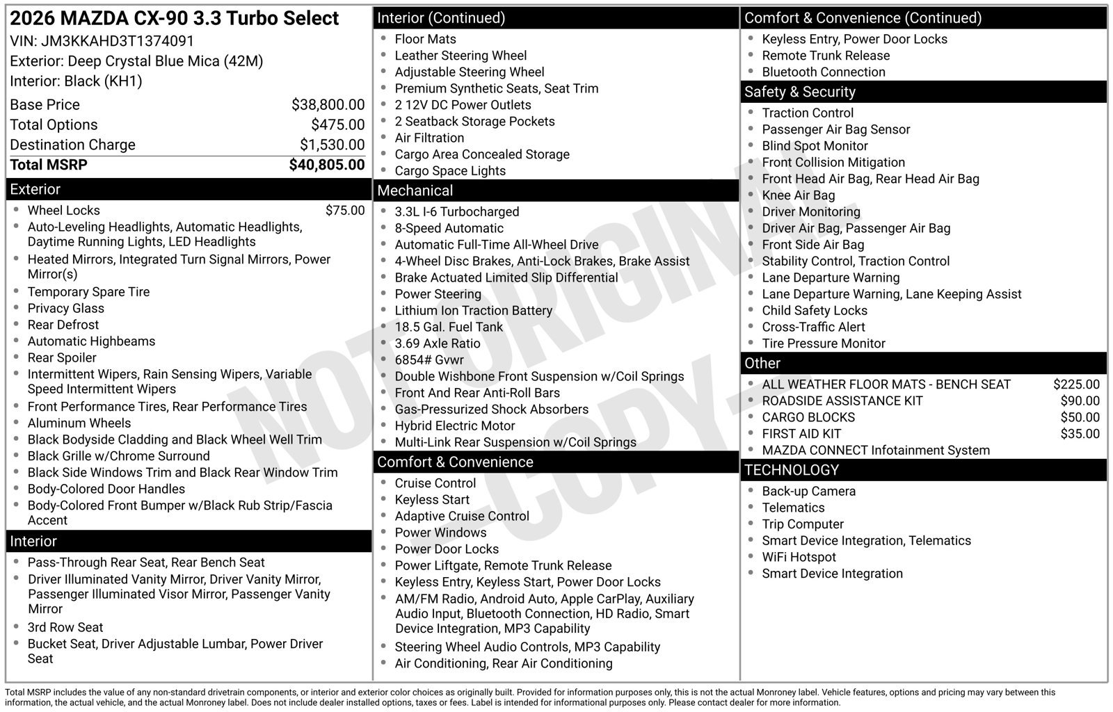 Certified 2026 MAZDA CX-90 3.3 Turbo w/ Select Package AWD/4WD image 2