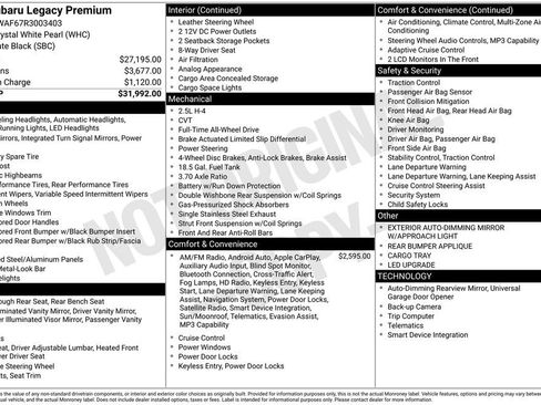 Certified 2024 Subaru Legacy Premium AWD/4WD image 35