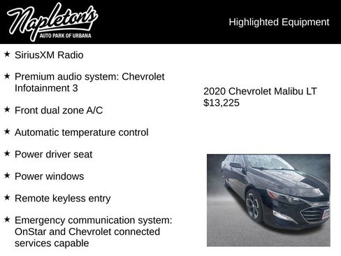 Used 2020 Chevrolet Malibu LT FWD image 2