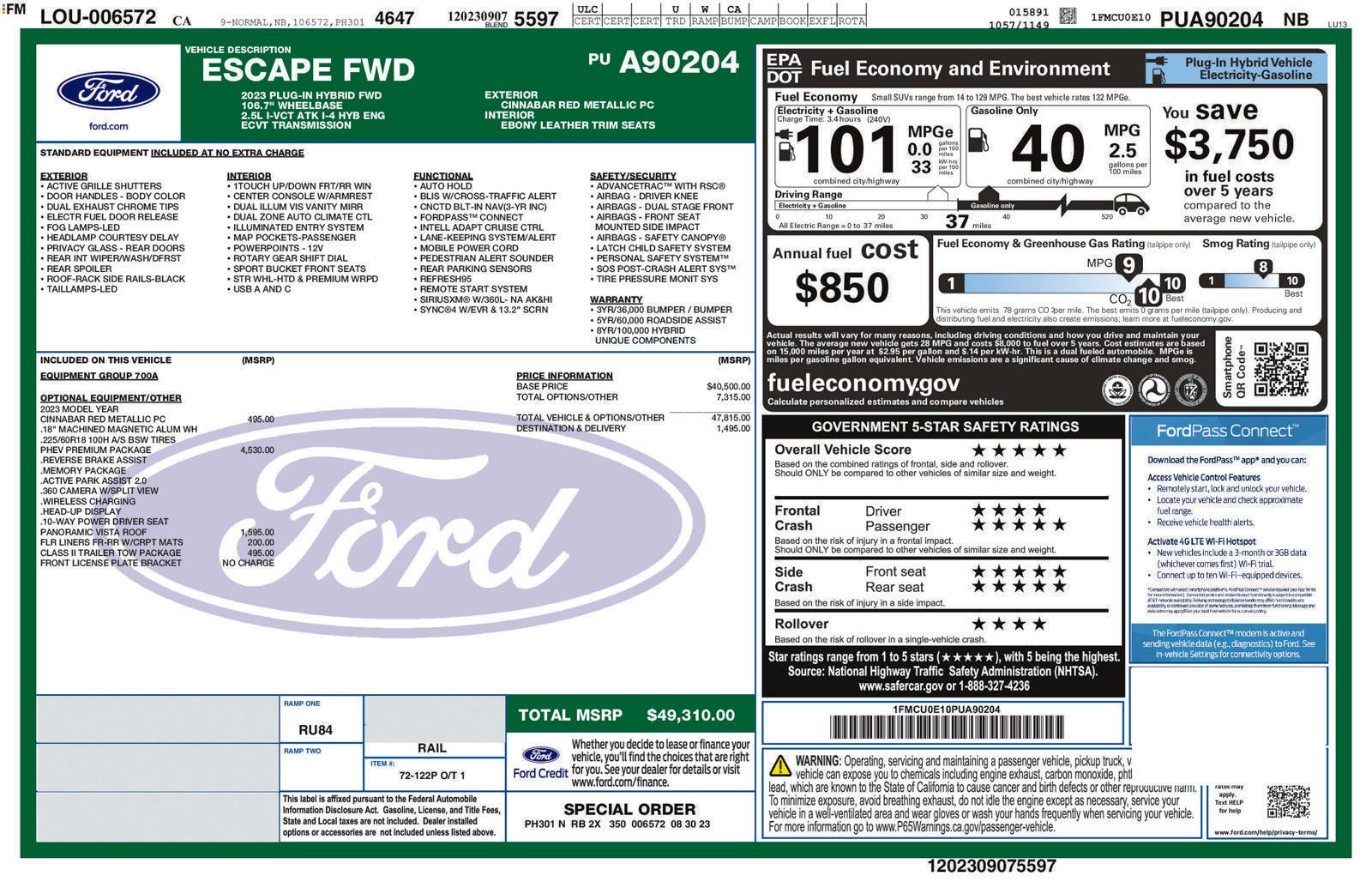 Used 2023 Ford Escape SE w/ PHEV Premium Package FWD image 16
