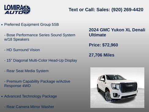 Used 2024 GMC Yukon XL Denali Ultimate AWD/4WD image 33