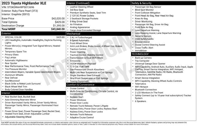 Used 2023 Toyota Highlander XLE FWD image 8