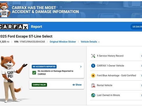 Certified 2025 Ford Escape ST-Line Select AWD/4WD image 2