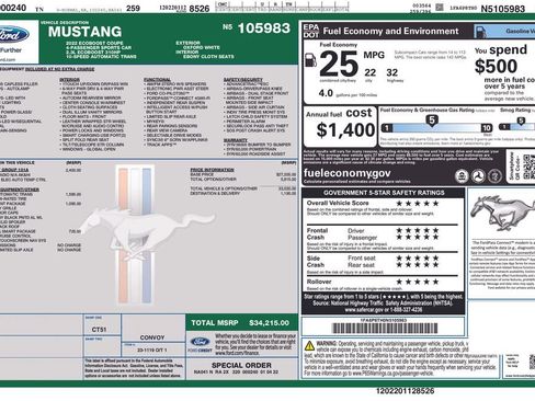 Used 2022 Ford Mustang Coupe w/ Equipment Group 101A RWD image 27