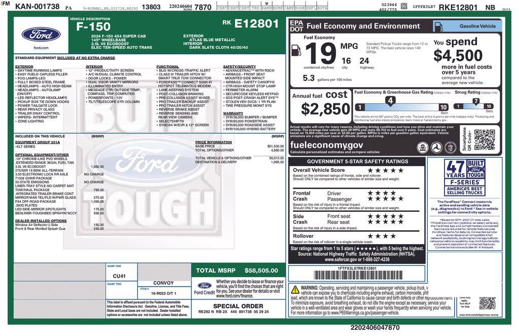 Used 2024 Ford F150 XLT w/ FX4 Off-Road Package AWD/4WD image 1
