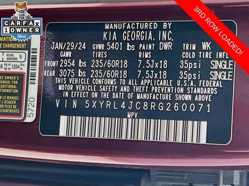 Certified 2024 Kia Sorento S w/ Panoramic Sunroof Package FWD image 35