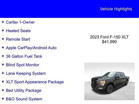 Used 2023 Ford F150 XLT w/ Equipment Group 302A High AWD/4WD image 2