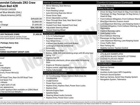 Used 2025 Chevrolet Colorado ZR2 w/ Technology Package AWD/4WD image 13
