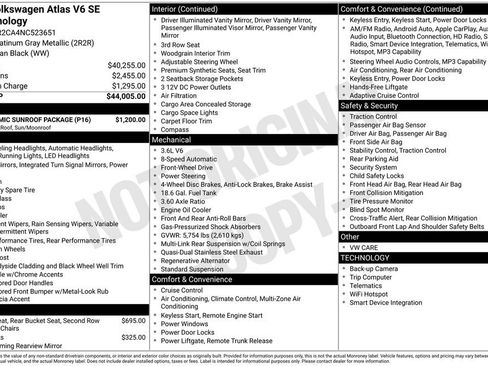 Used 2022 Volkswagen Atlas SE w/ Panoramic Sunroof Package FWD image 4
