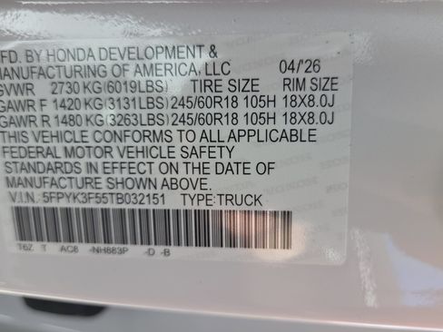 New 2026 Honda Ridgeline RTL image 22
