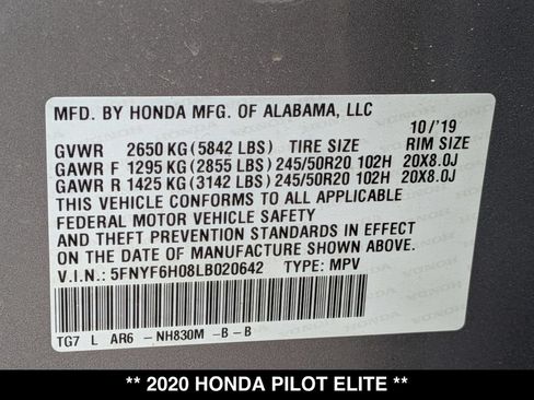 Used 2020 Honda Pilot Elite image 30