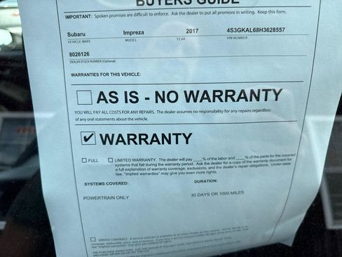 Used 2017 Subaru Impreza 2.0i Sport AWD/4WD image 6