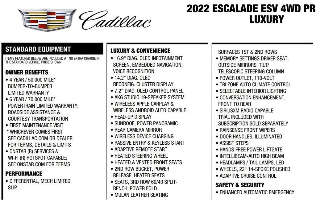 Used 2022 Cadillac Escalade ESV Premium Luxury AWD/4WD image 18