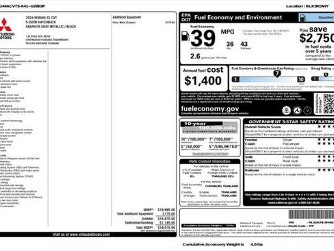 Used 2024 Mitsubishi Mirage ES image 4