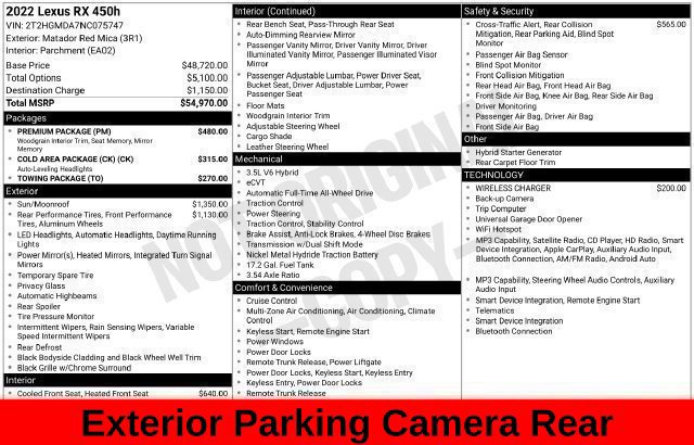 Used 2022 Lexus RX 450h AWD w/ Premium Package image 54