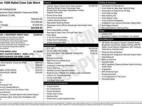 Used 2021 RAM 1500 Rebel w/ Rebel Level 1 Equipment Group AWD/4WD image 43