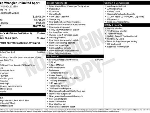 Used 2013 Jeep Wrangler Unlimited Sport w/ Mopar Black Appearance Group AWD/4WD image 9