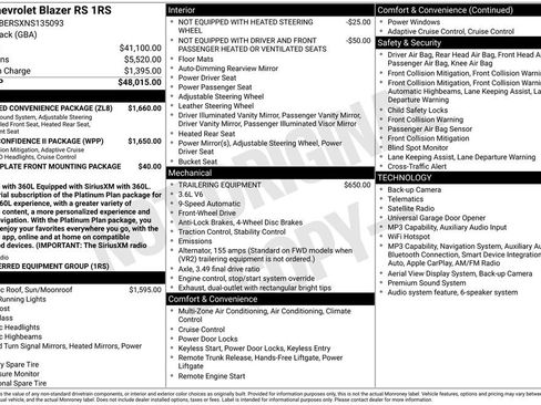 Used 2022 Chevrolet Blazer RS w/ Enhanced Convenience Package FWD image 4