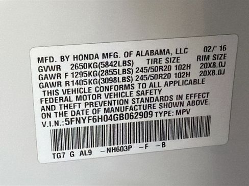 Used 2016 Honda Pilot Elite image 12