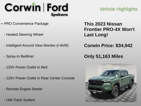 Used 2023 Nissan Frontier PRO-4X w/ Pro Convenience Package AWD/4WD image 12