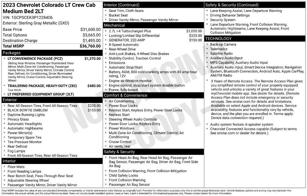 Used 2023 Chevrolet Colorado LT w/ LT Convenience Package RWD image 4