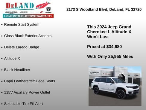 Used 2024 Jeep Grand Cherokee L Altitude AWD/4WD image 24