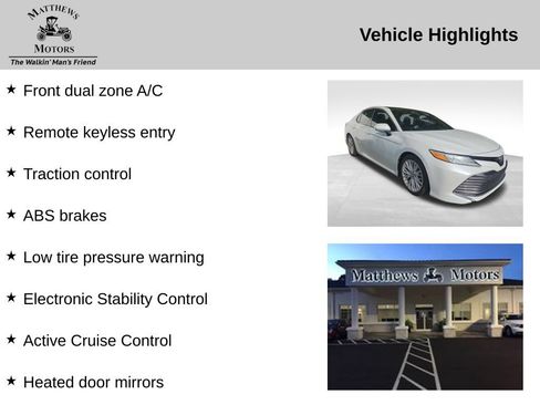 Used 2018 Toyota Camry XLE w/ Audio Package FWD image 11