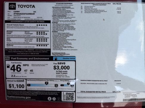 New 2026 Toyota Camry XSE FWD image 24