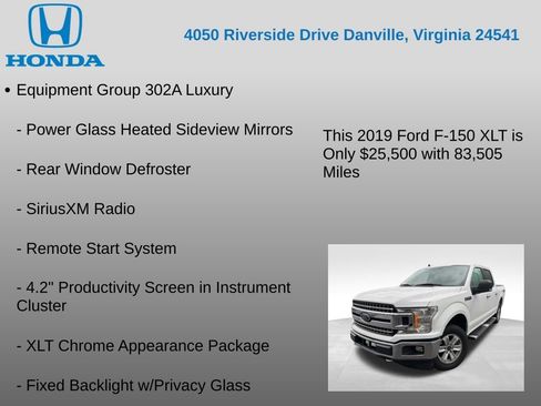 Used 2019 Ford F150 XLT w/ Equipment Group 302A Luxury AWD/4WD image 7