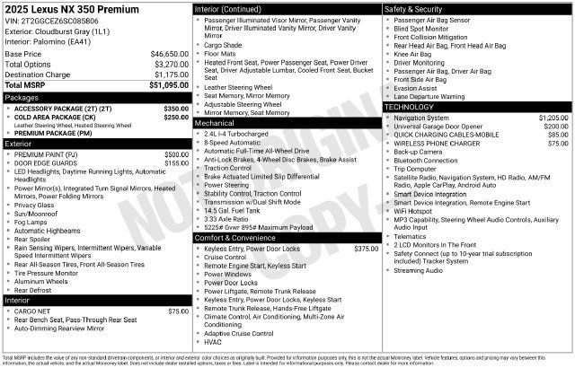 Used 2025 Lexus NX 350 AWD w/ Accessory Package (2T) image 42