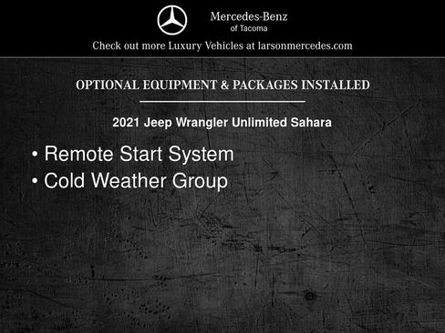 Used 2021 Jeep Wrangler Unlimited Sahara w/ Uconnect 4C Nav & Sound Group AWD/4WD image 2