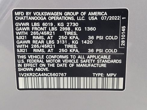 Used 2022 Volkswagen Atlas SE AWD/4WD image 33
