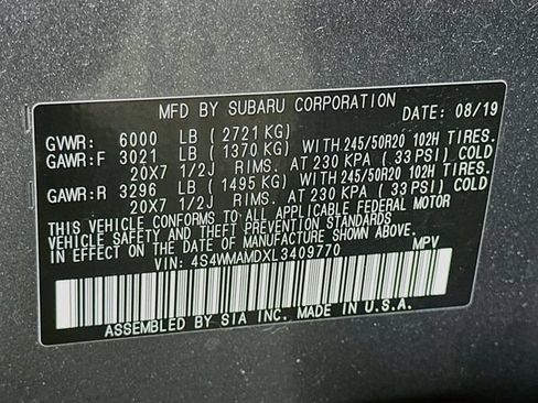 Used 2020 Subaru Ascent Limited w/ Popular Package #2A AWD/4WD image 35