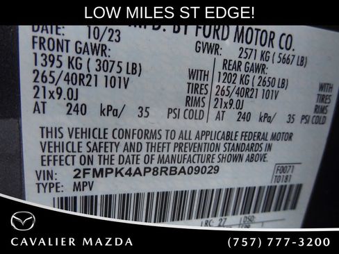 Used 2024 Ford Edge ST w/ Equipment Group 401A AWD/4WD image 50