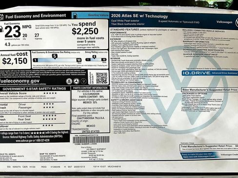 New 2026 Volkswagen Atlas SE image 19
