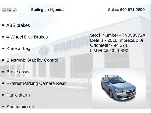 Used 2018 Subaru Impreza 2.0i image 15