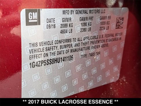 Used 2017 Buick LaCrosse Essence w/ Sun and Shade Package image 31