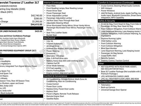 Used 2023 Chevrolet Traverse LT w/ LPO, Floor Liner Package AWD/4WD image 4